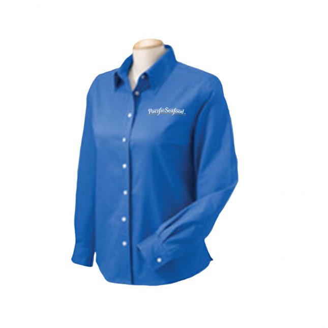 PS16 M600W Harriton Ladies Long Sleeve Oxford with StainRelease FrenchBlue 1200