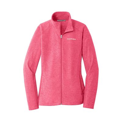 PS17 Port Authority Ladies Heather Microfleece Full Zip Jacket L235 PinkRaspberryHeather Standard Logo 1200