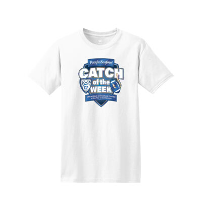 PS1220 White Tee PAC12 Catch of the week Front